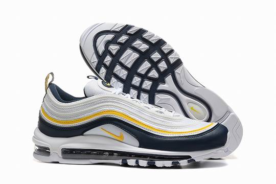 Cheap Nike Air Max 97 White Navy Yellow Men's Running Shoes-41 - Click Image to Close